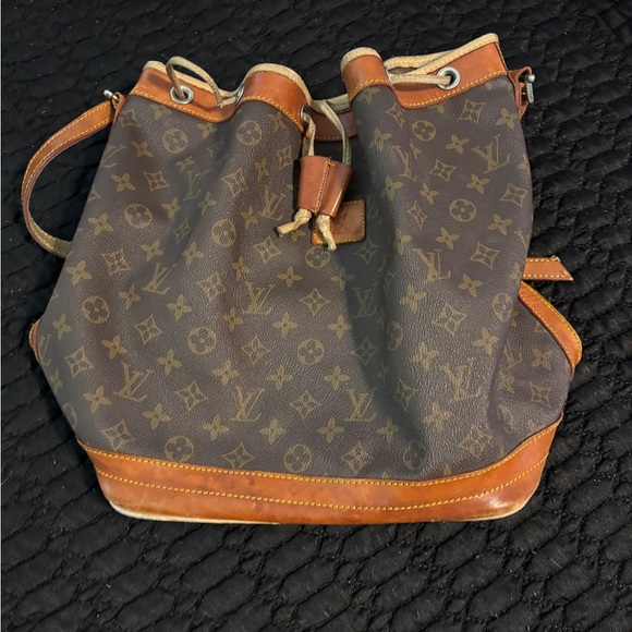 Vintage Louis Vuitton Brown Monogram Drawstring Bag - Picture 1 of 13